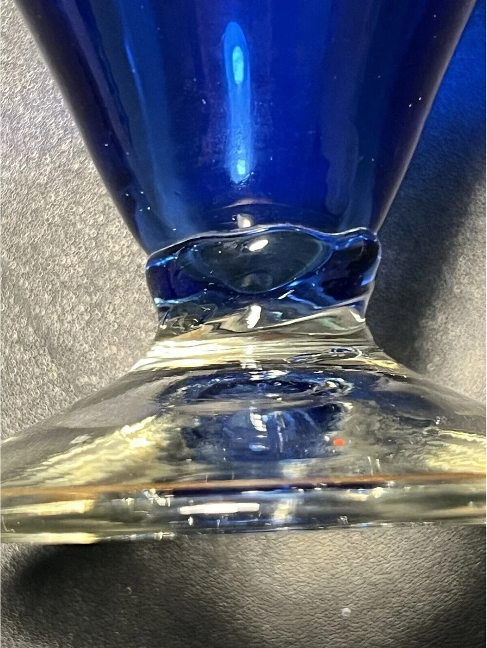 Bohemian 1950s Art Glass Decanter Cordial Glass Cobalt Hand Painted Enamel